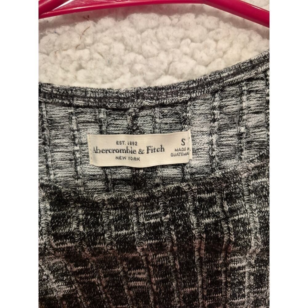Abercrombie & Fitch Heathered Crew Neck Ribbed Short Sleeve Sweater Dress S - Picture 3 of 4